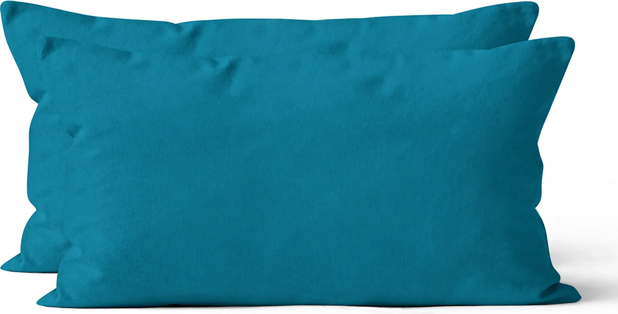 Microfaser-Kissenbezüge 40×80 cm – 2er-Set, Uni Dunkeltürkis