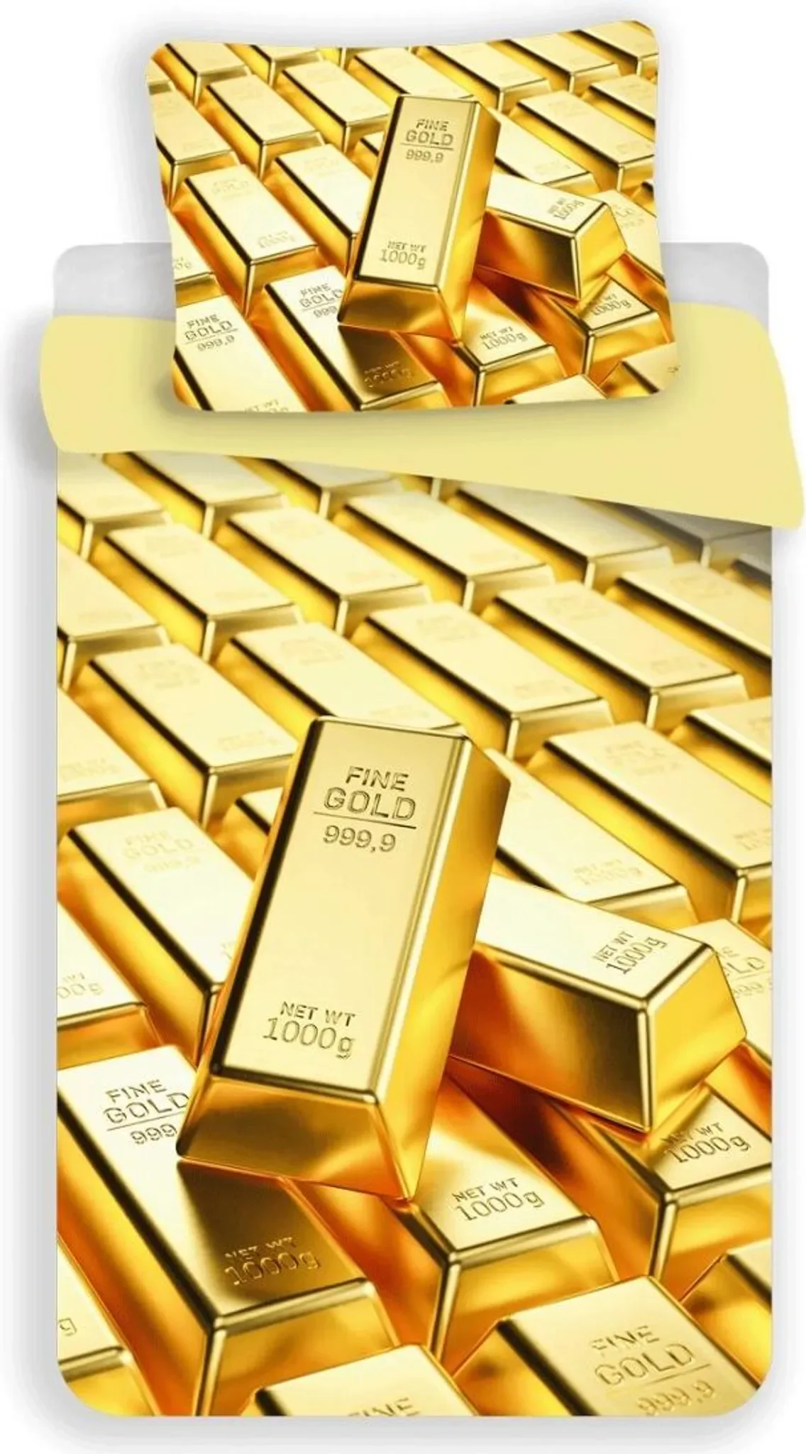 Gold Bars Bettwäsche – 2-teilig (140×200 cm & 70×90 cm)