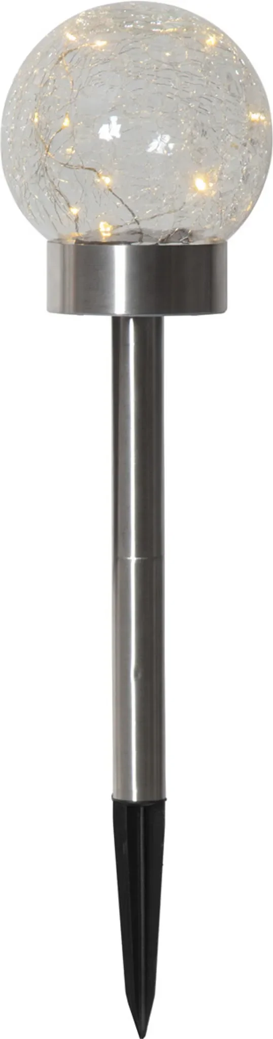 Star Trading Solar-Dekoleuchte „Glory“ – 3in1 Kugellampe aus Glas & Edelstahl, warmweiß, Ø 12 cm