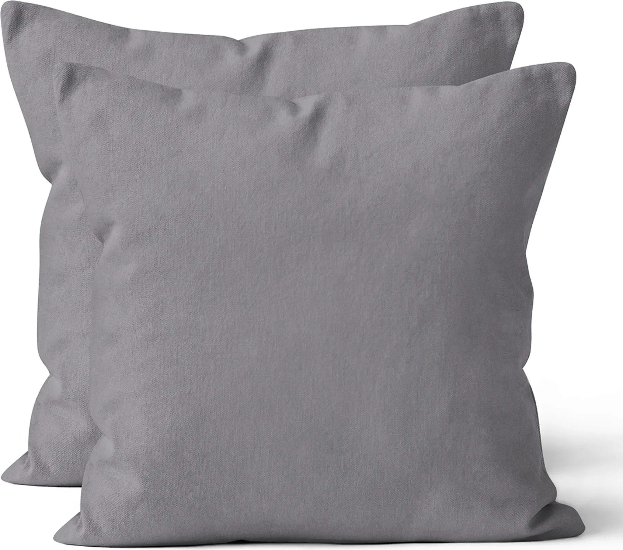 Microfaser-Kissenbezüge 40×40 cm – 2er-Set, Uni Grau