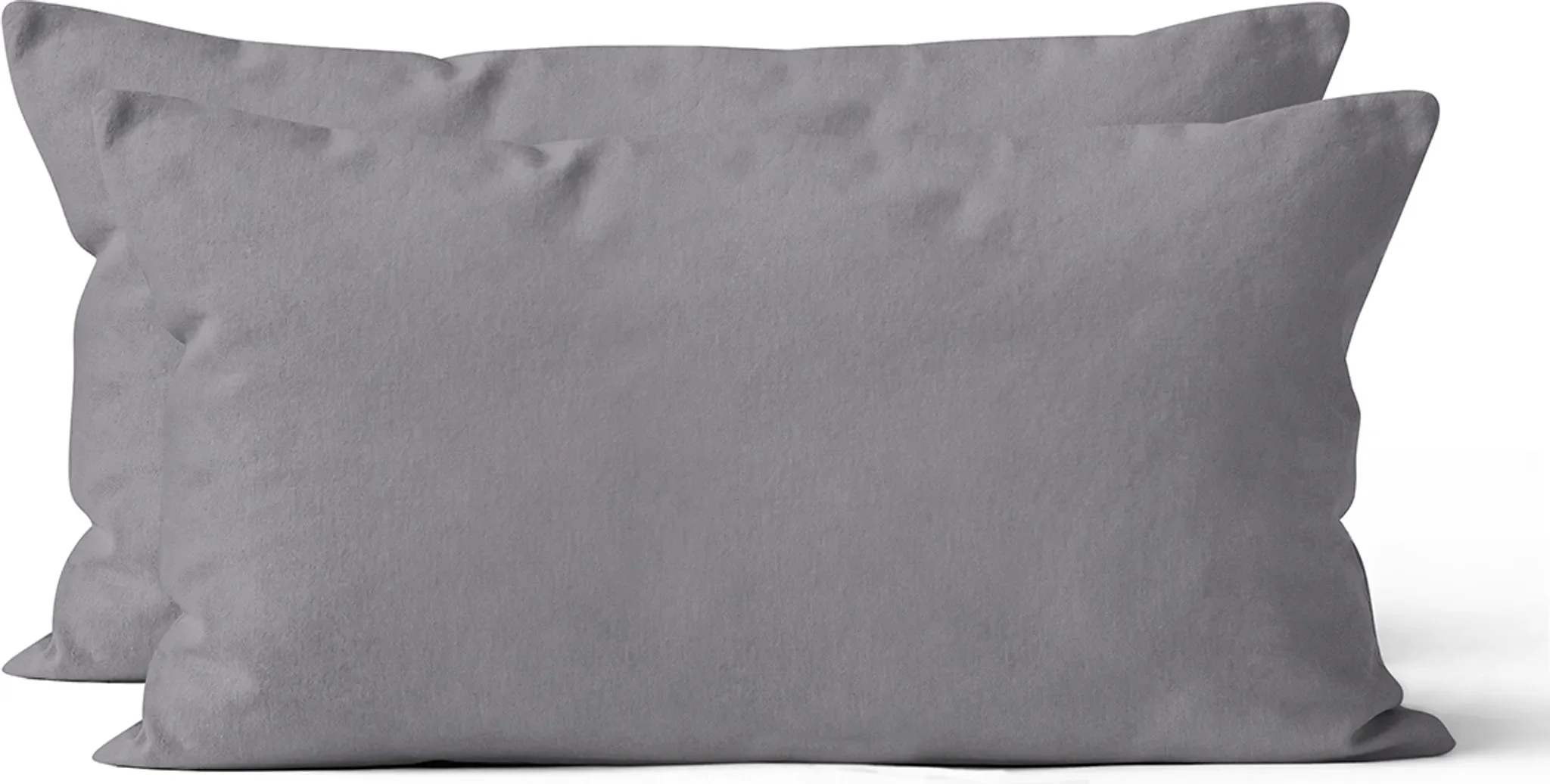 Microfaser-Kissenbezüge 40×80 cm – 2er-Set, Uni Grau