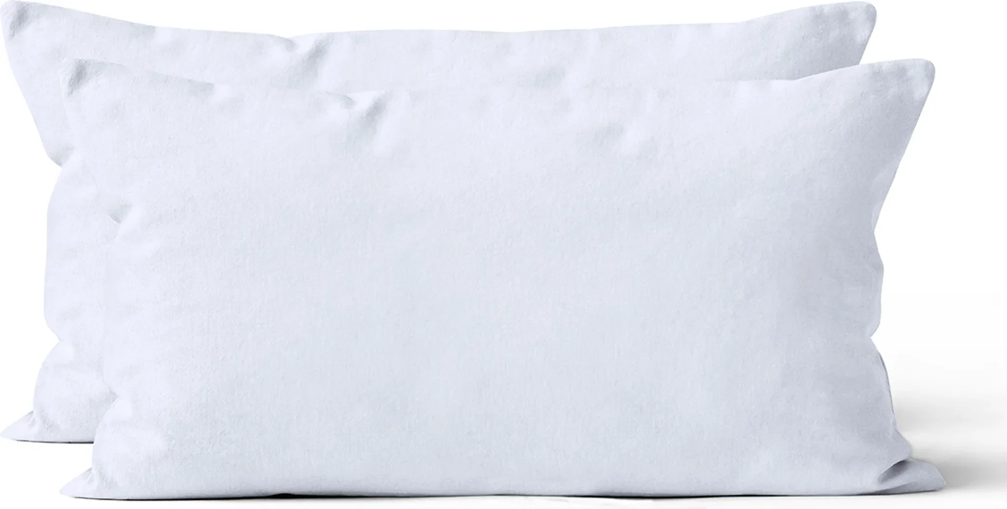 Microfaser-Kissenbezüge 40×80 cm – 2er-Set, Uni Weiß