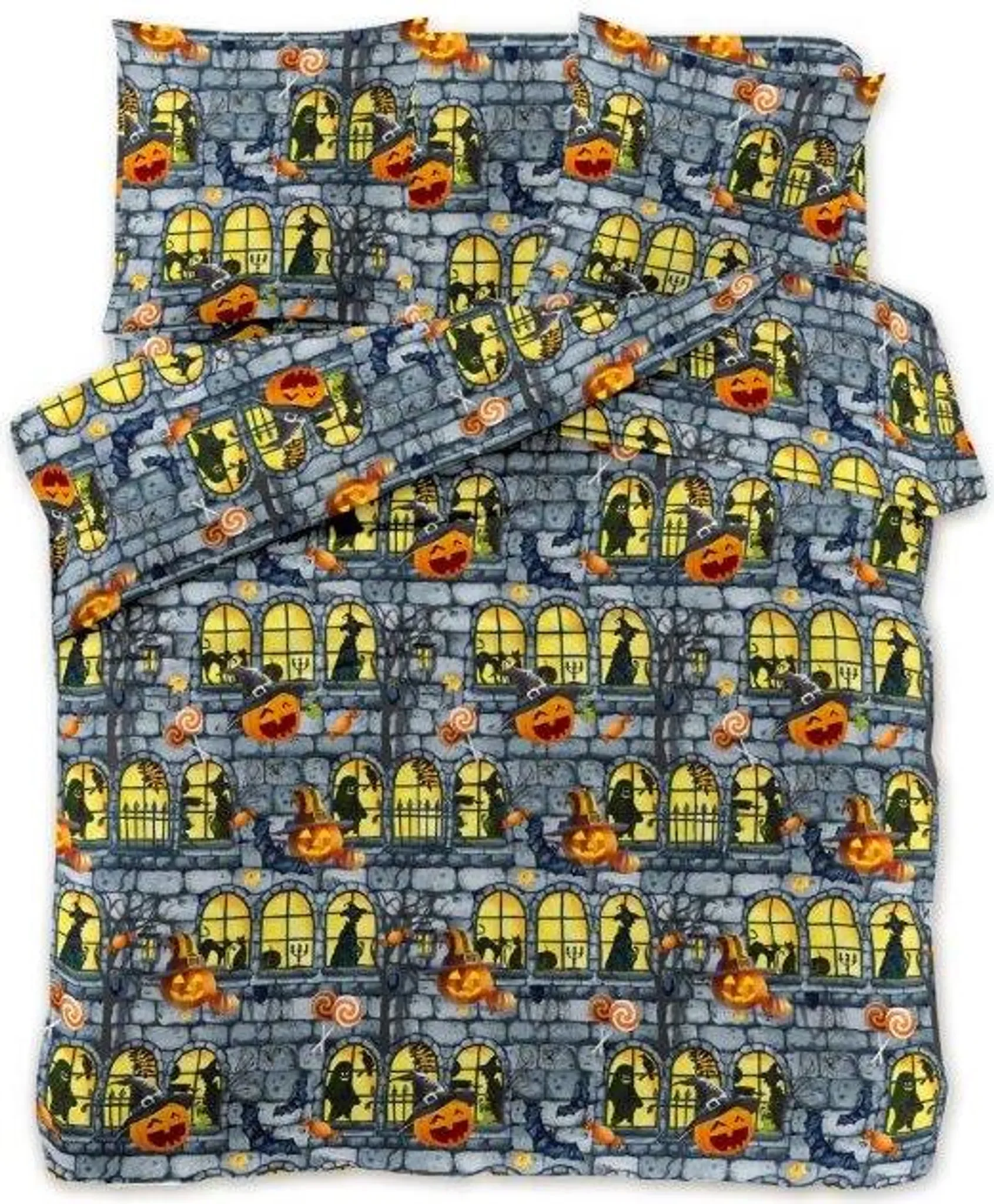 FEBE Halloween Bettwäsche 135×200 cm – 2-teiliges Set mit Kissenbezug