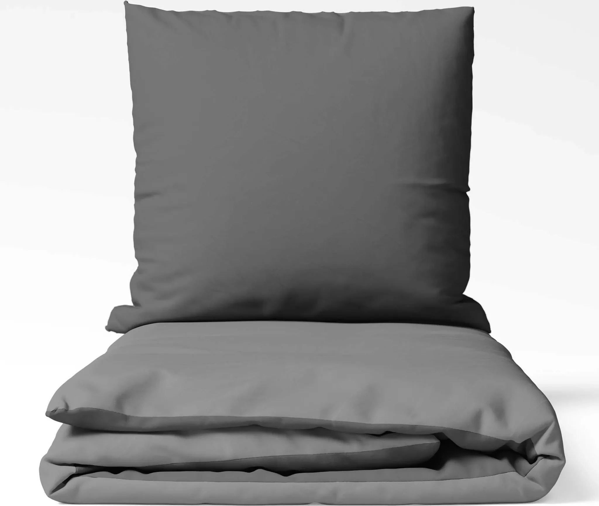 etérea Microfaser Uni Kopfkissenbezug Anthrazit + Grau – 40×80 cm