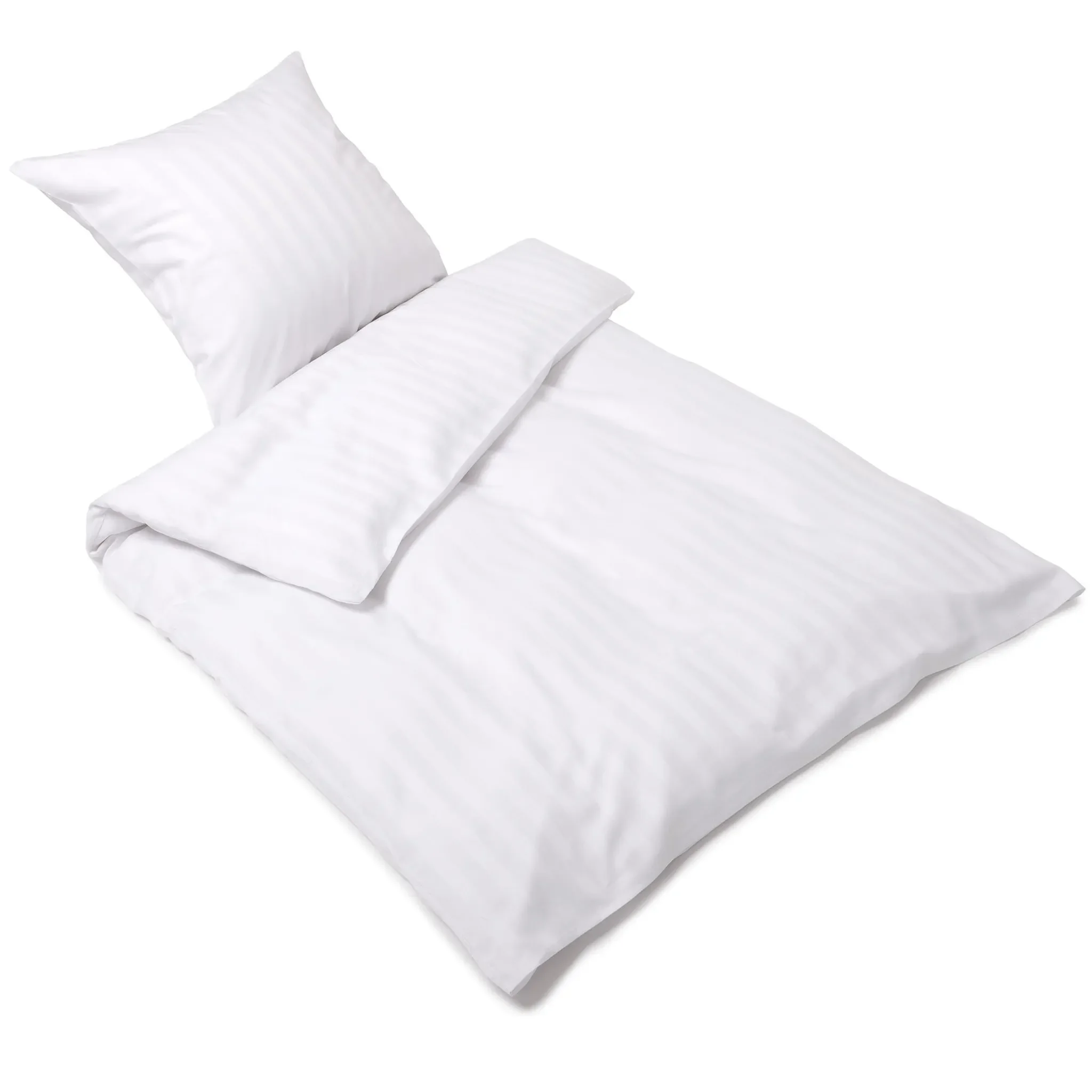 Hotel-Kopfkissenbezug 80×80 cm – Damast Satin-Streifen Weiß