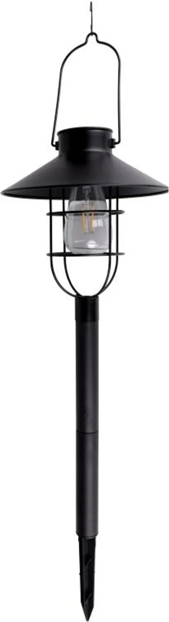 Grundig Solar-Gartenlampe, ca. 21,8 × 21,8 × 64 cm, LED, Metall/Kunststoff, mit Erdspieß & Aufhängung