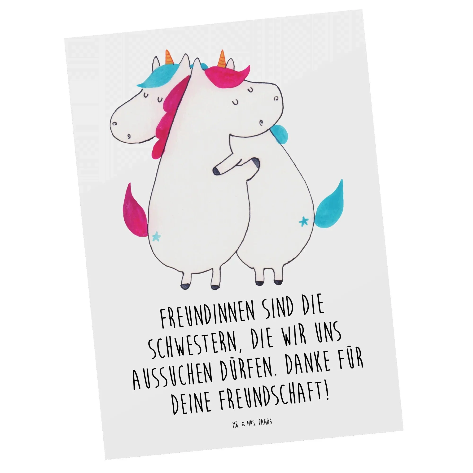 Postkarte „Freundinnen & Schwestern“ – DIN A6, Weiß – Wertschätzung & Freundschaft