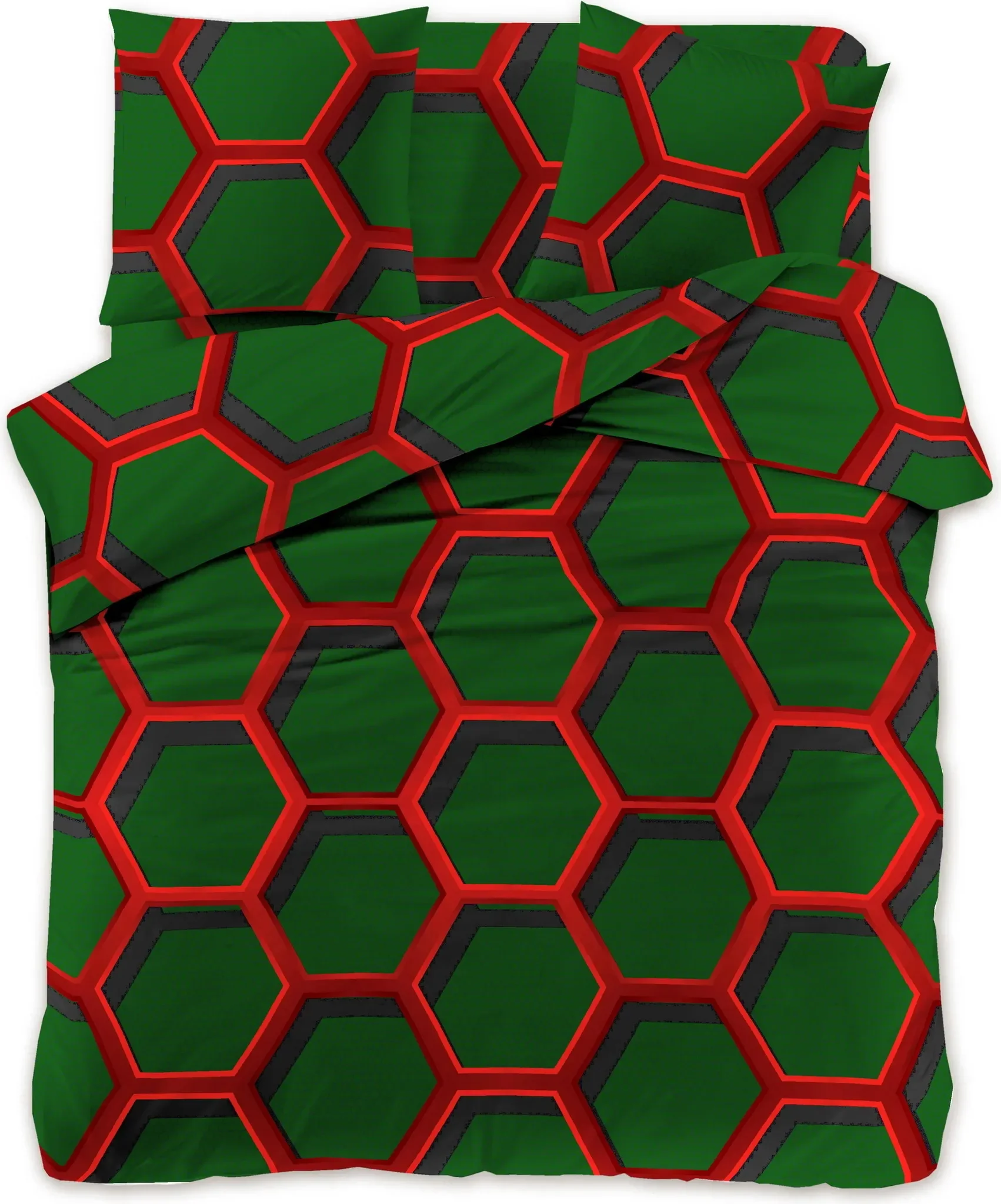 Mikrofaser Bettwäsche „ZORINO“ – dunkelgrün, modern & abstrakt