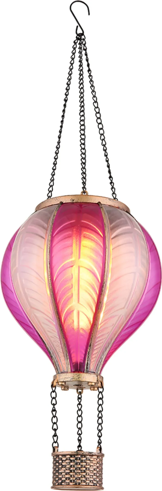 GLOBO Solarleuchte 36136P – Heißluftballon aus Metall & Kunststoff, 20× LED, warmweiß