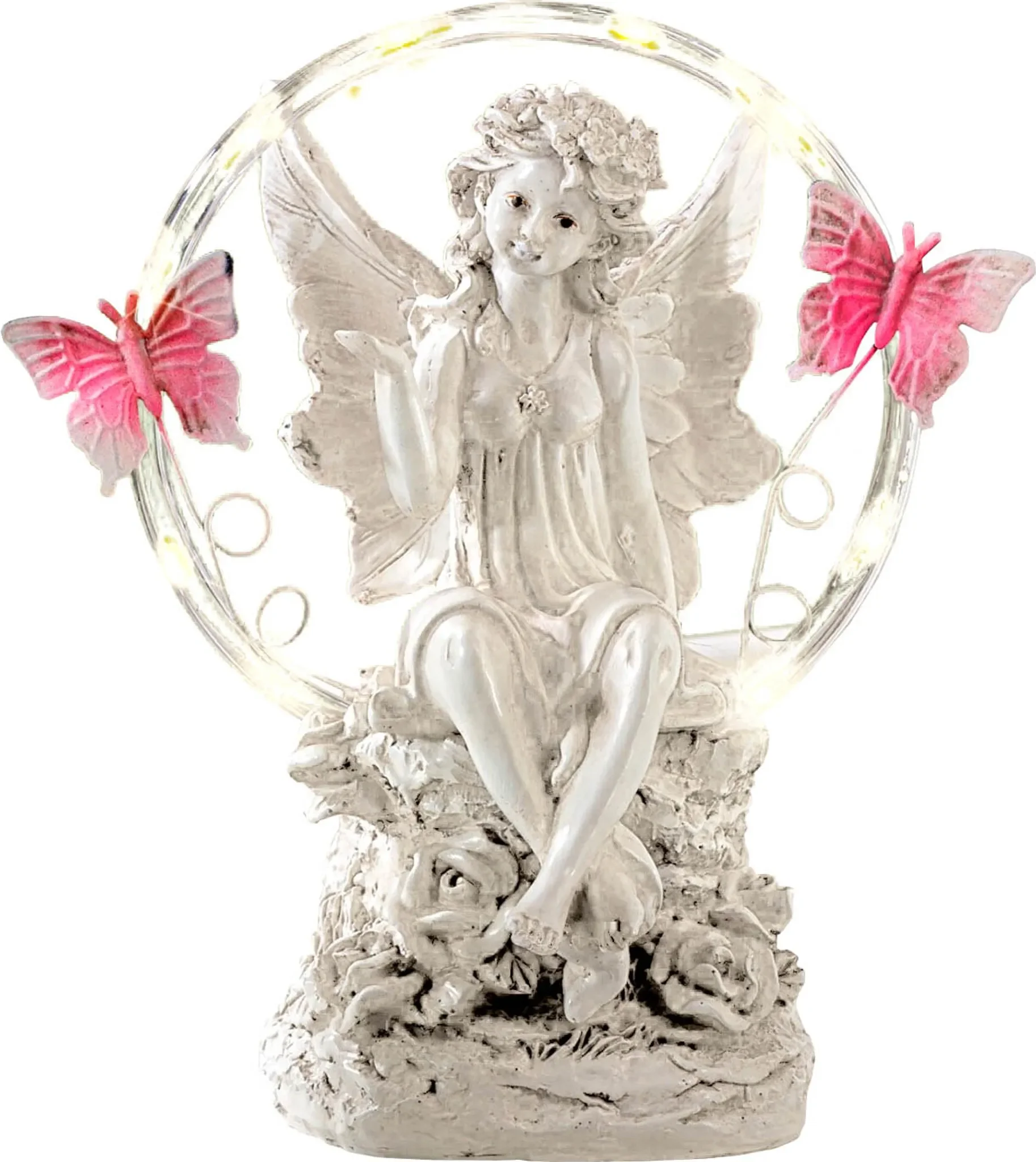 Garten Solar-LED Dekofigur „Elfe mit Schmetterlingen“ – leuchtende Märchenstimmung für draußen