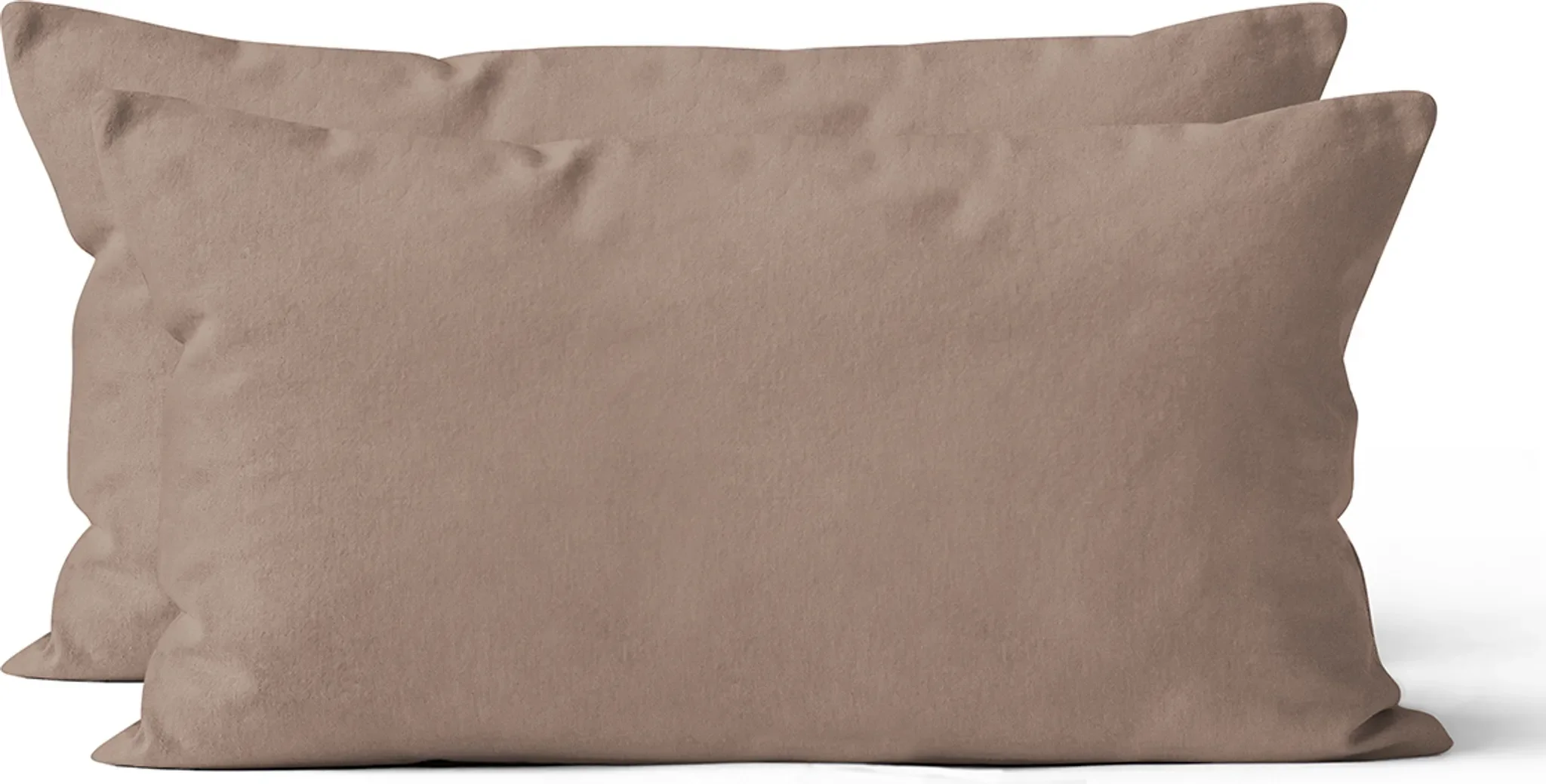 Microfaser-Kissenbezüge 40×80 cm – 2er-Set, Uni Nougatbraun
