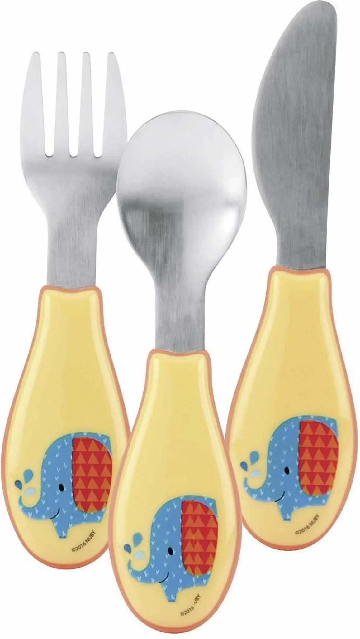 Nuby Esslernbesteck 3-teilig – Edelstahl & Easy-Grip Griffe