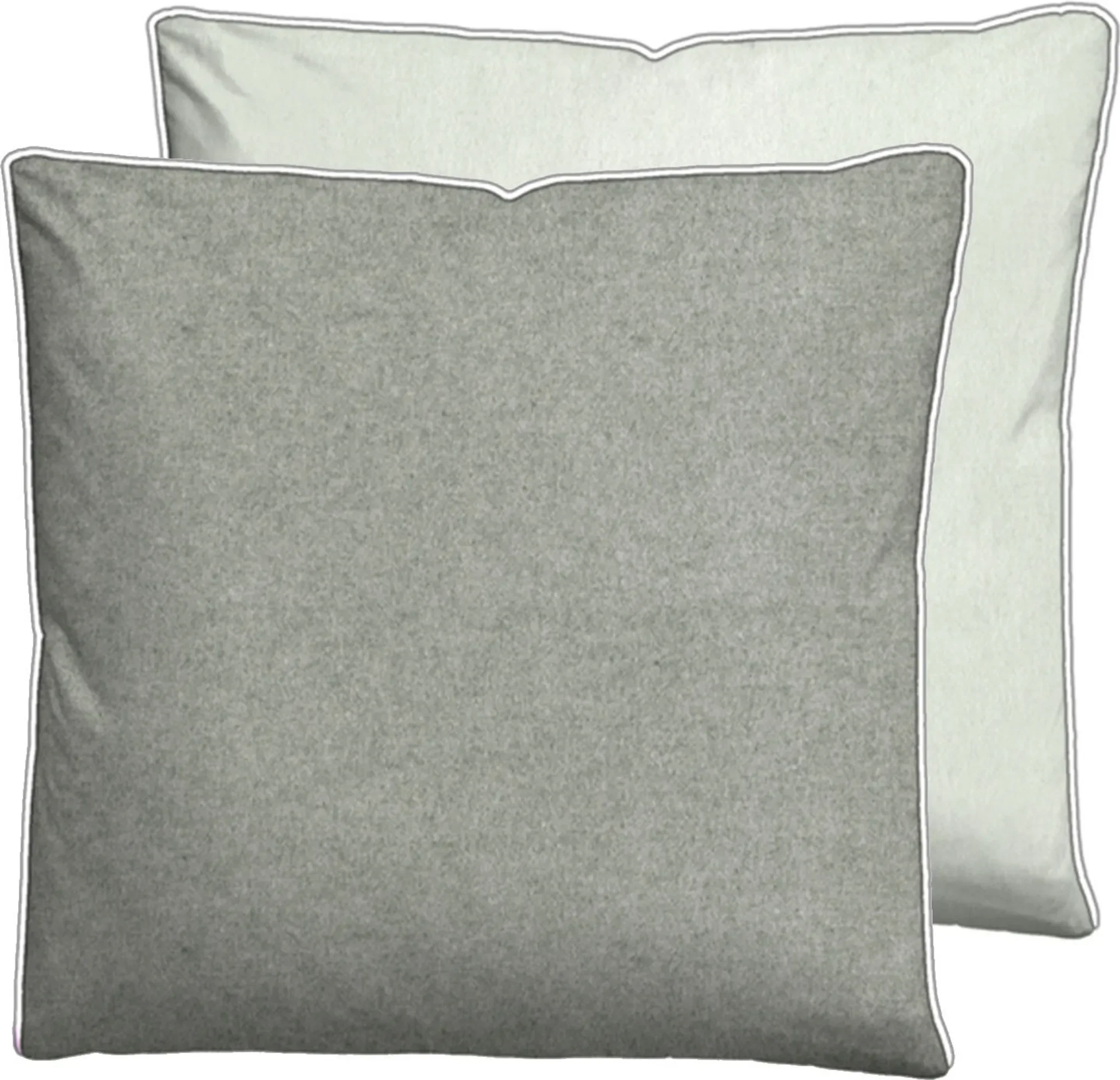 biberna Melange-Flanell Kissenbezug 40×40 cm – sturmgrau