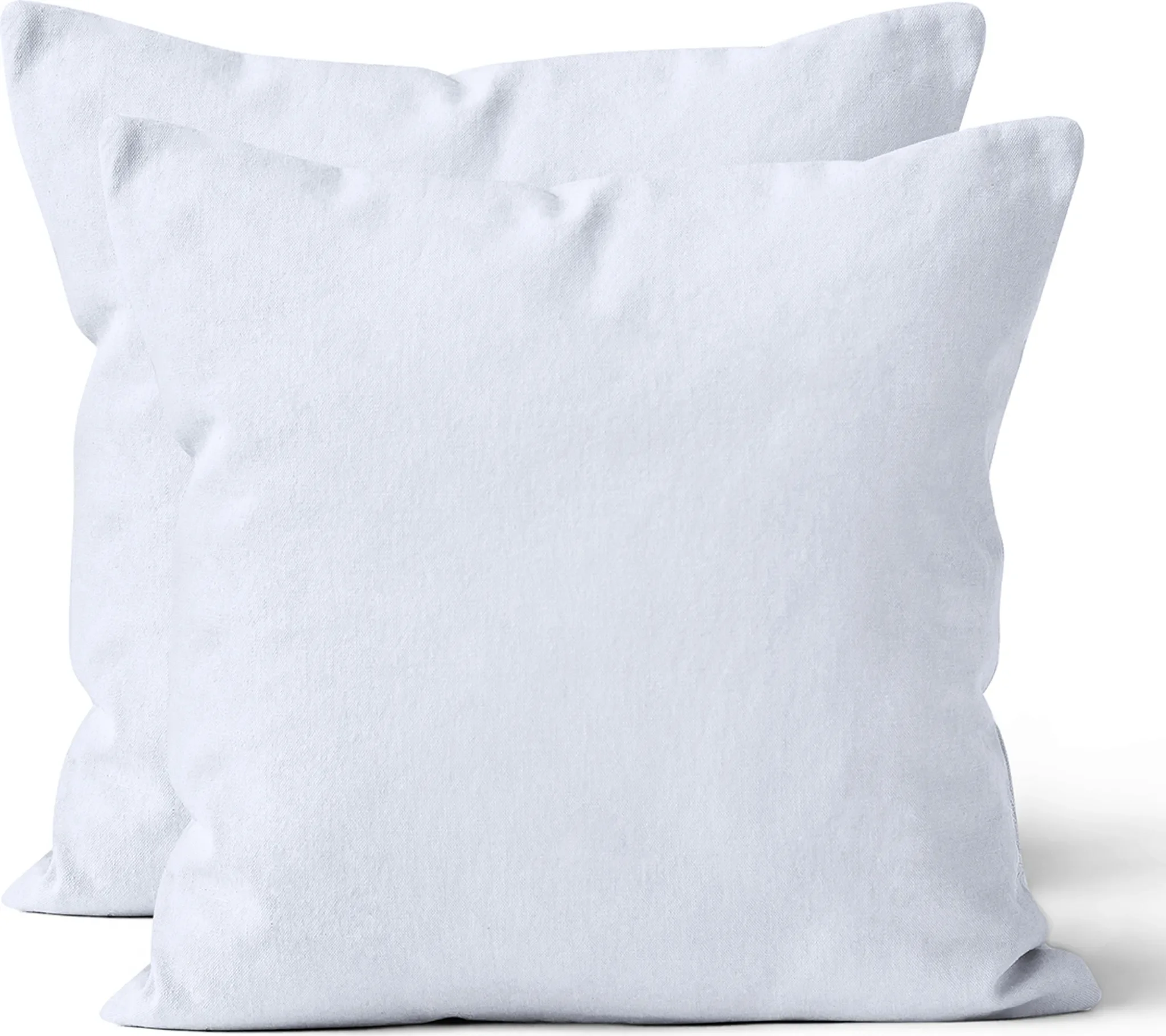Microfaser-Kissenbezüge 40×40 cm – 2er-Set, Uni Weiß