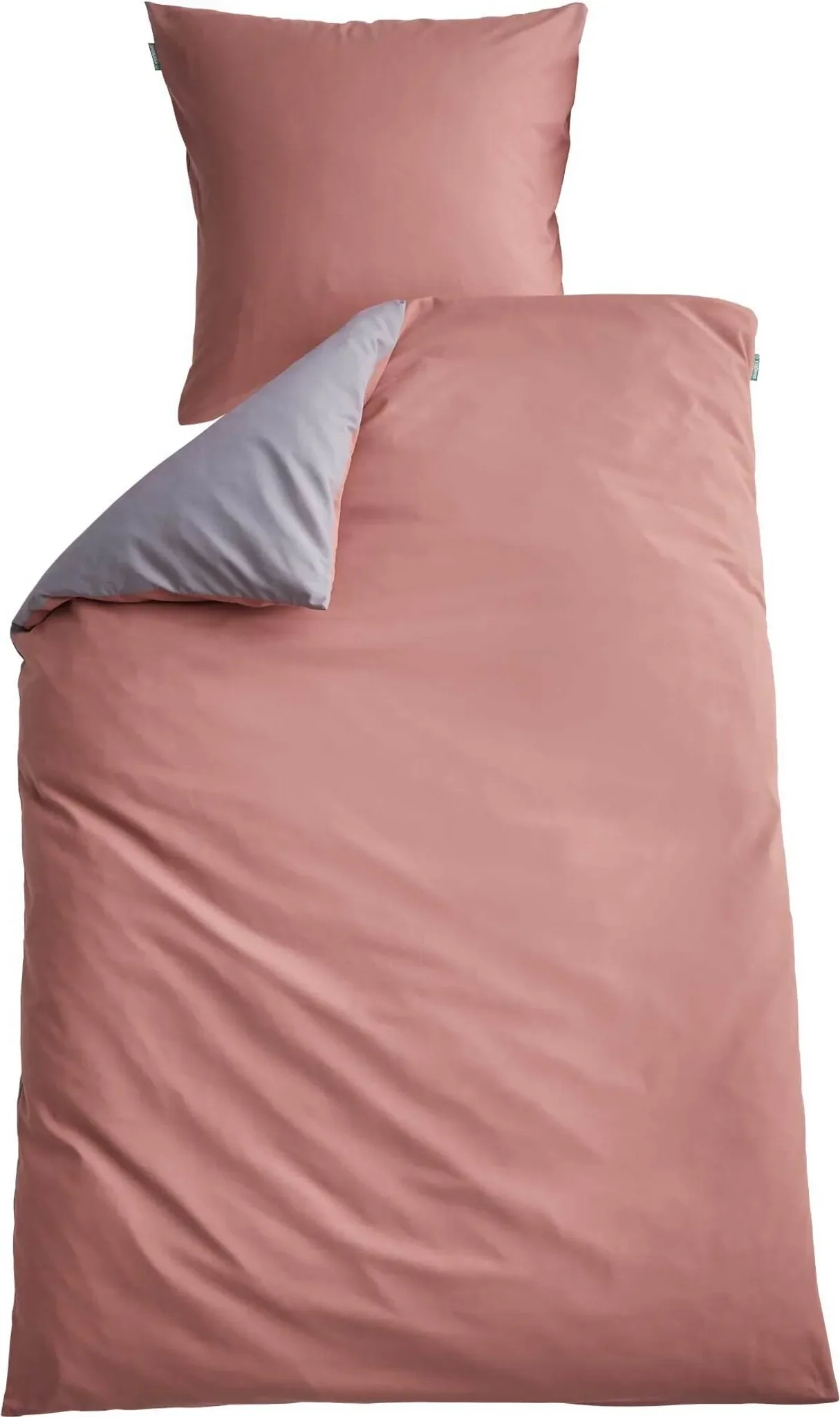 Microsatin Bettwäsche-Set 135×200 cm – „Berlin“ Altrosa/Grau (Wendebettwäsche)