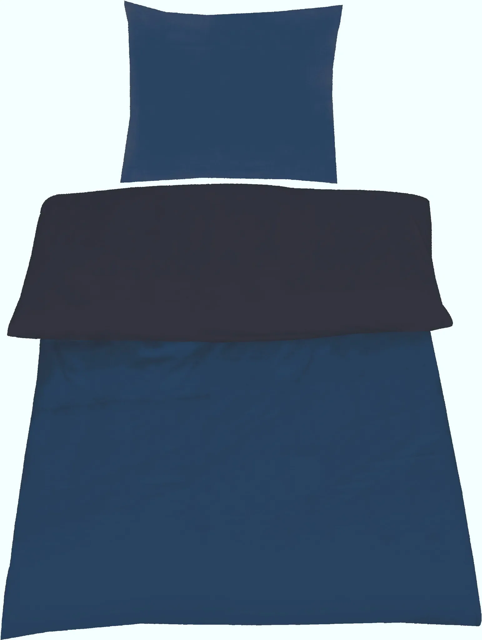 Microfaser-Kissenbezüge 40×80 cm – 2er-Set, Uni Wende Dunkelblau/Schwarz