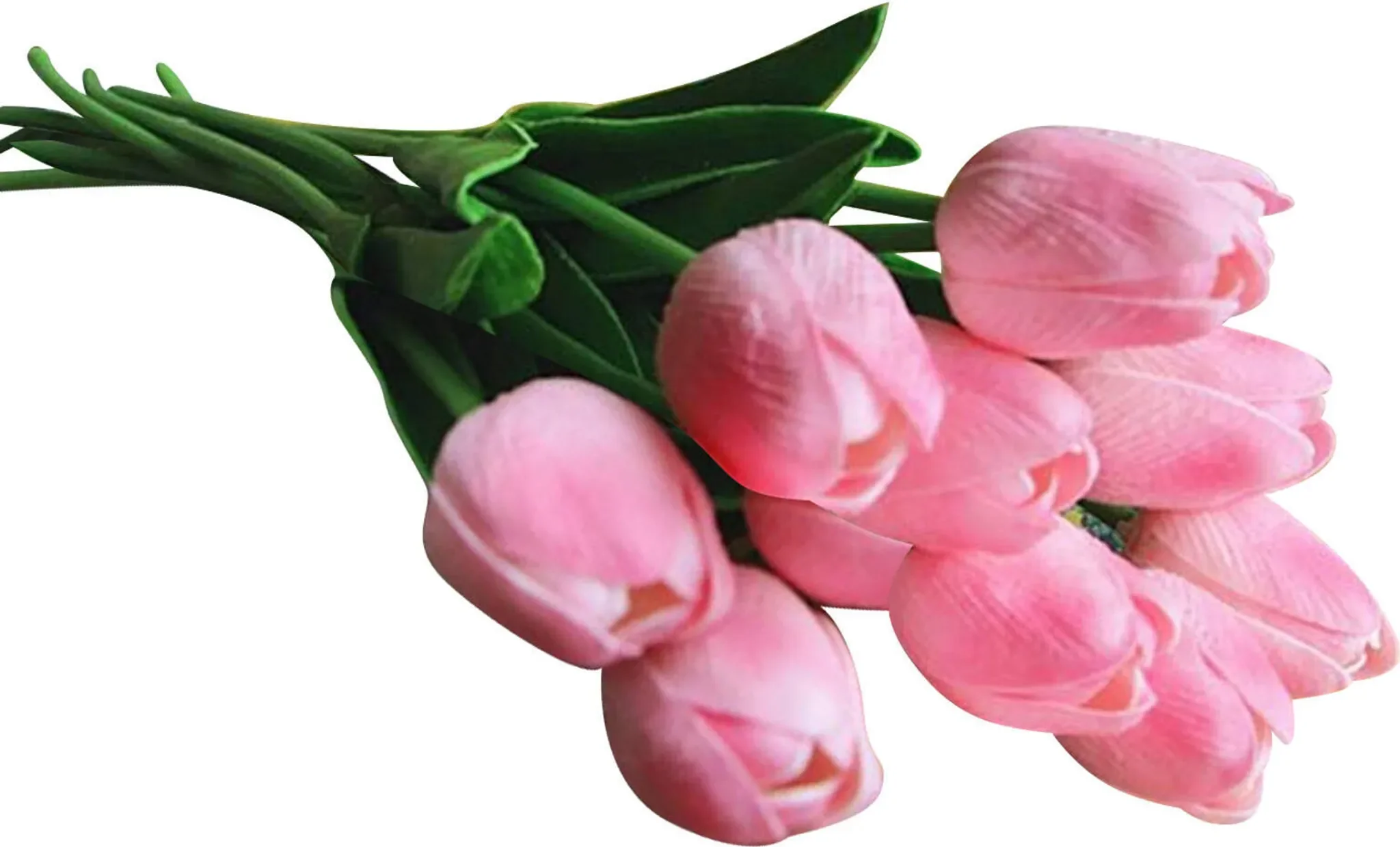 STILVORA Kunstblumen – 10er-Set Tulpen, Rosa (ohne Vase)