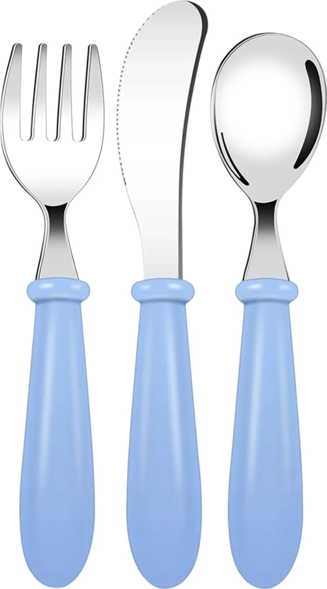 Kindersicherheitsbesteck „Blurred Steel Blue“ – 3-teilig