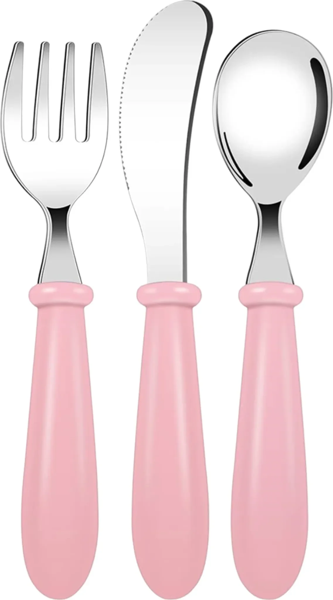 Kindersicherheitsbesteck „Blurred Steel Pink“ – 3-teilig