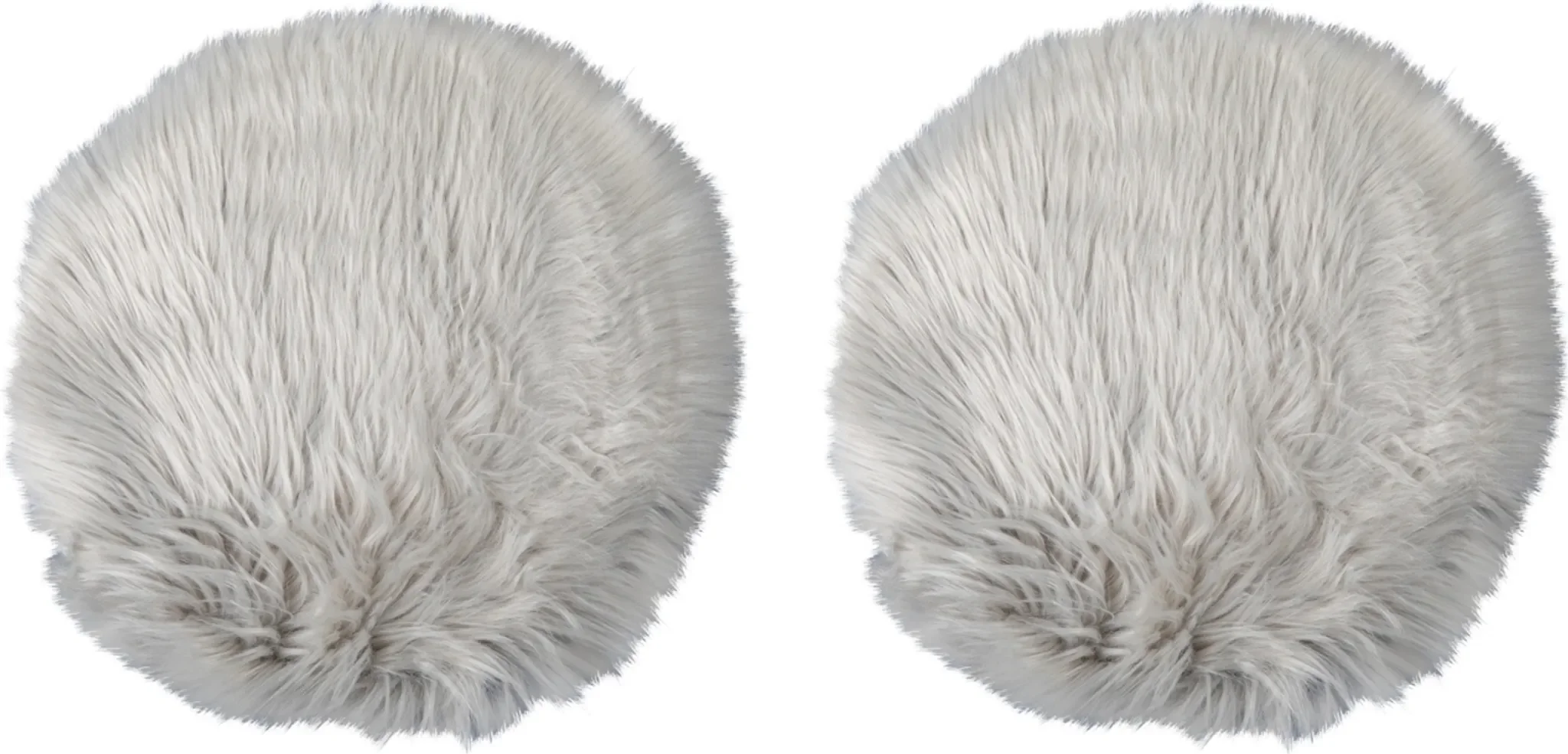 Deko-Felle Ø 32 cm – Grau, 2er-Set