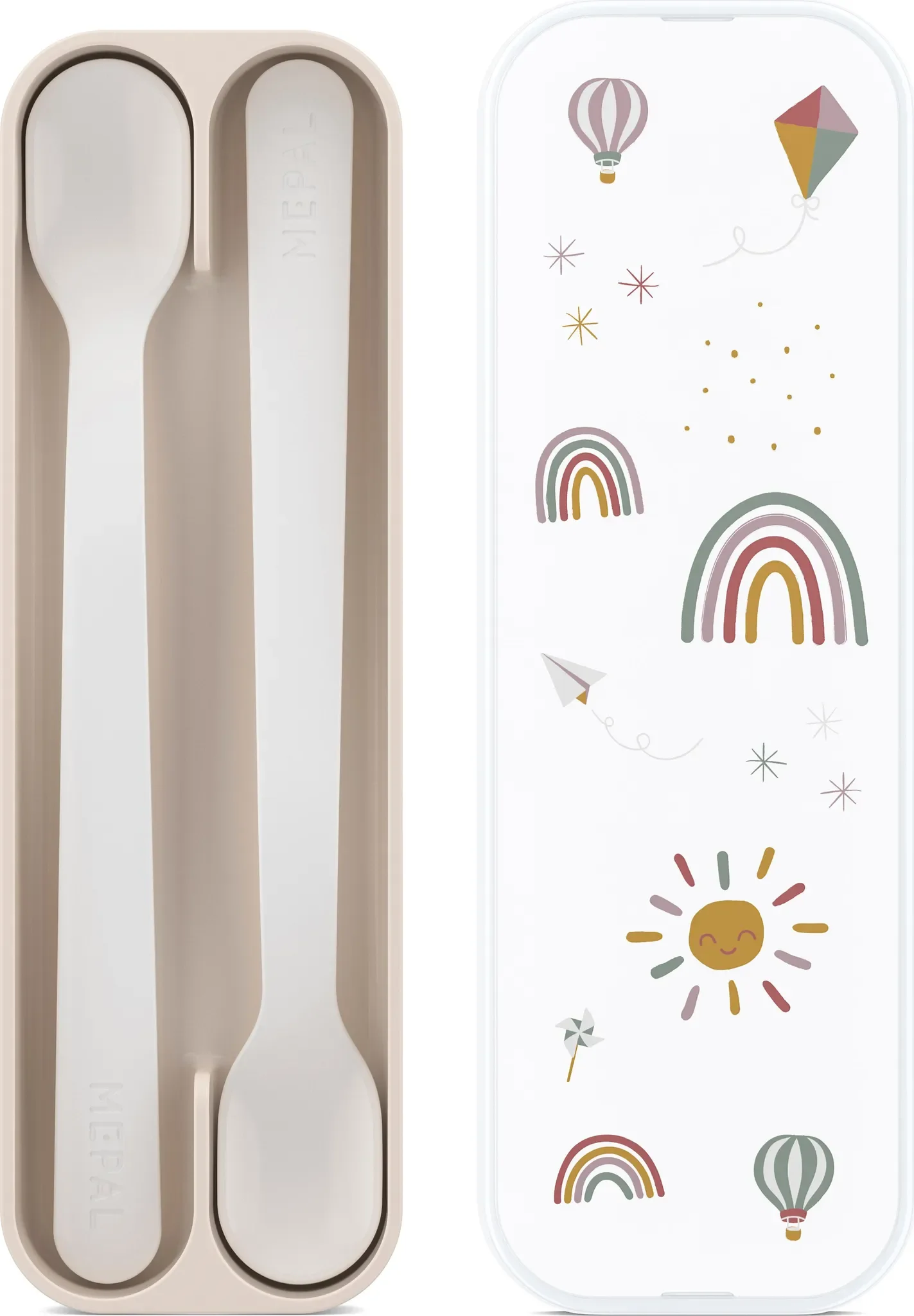 Fütterlöffel „Mepal Mio – Sunshine & Rainbow“ – 2er-Set, BPA-frei