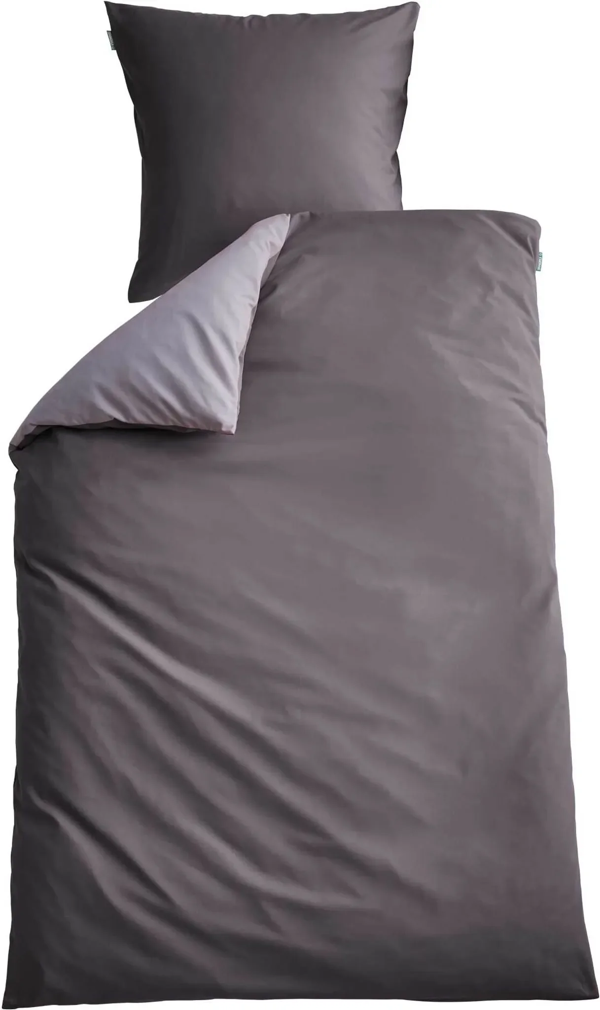 Microsatin Bettwäsche-Set 135×200 cm – „Berlin“ Dunkelgrau/Grau (Wendebettwäsche)