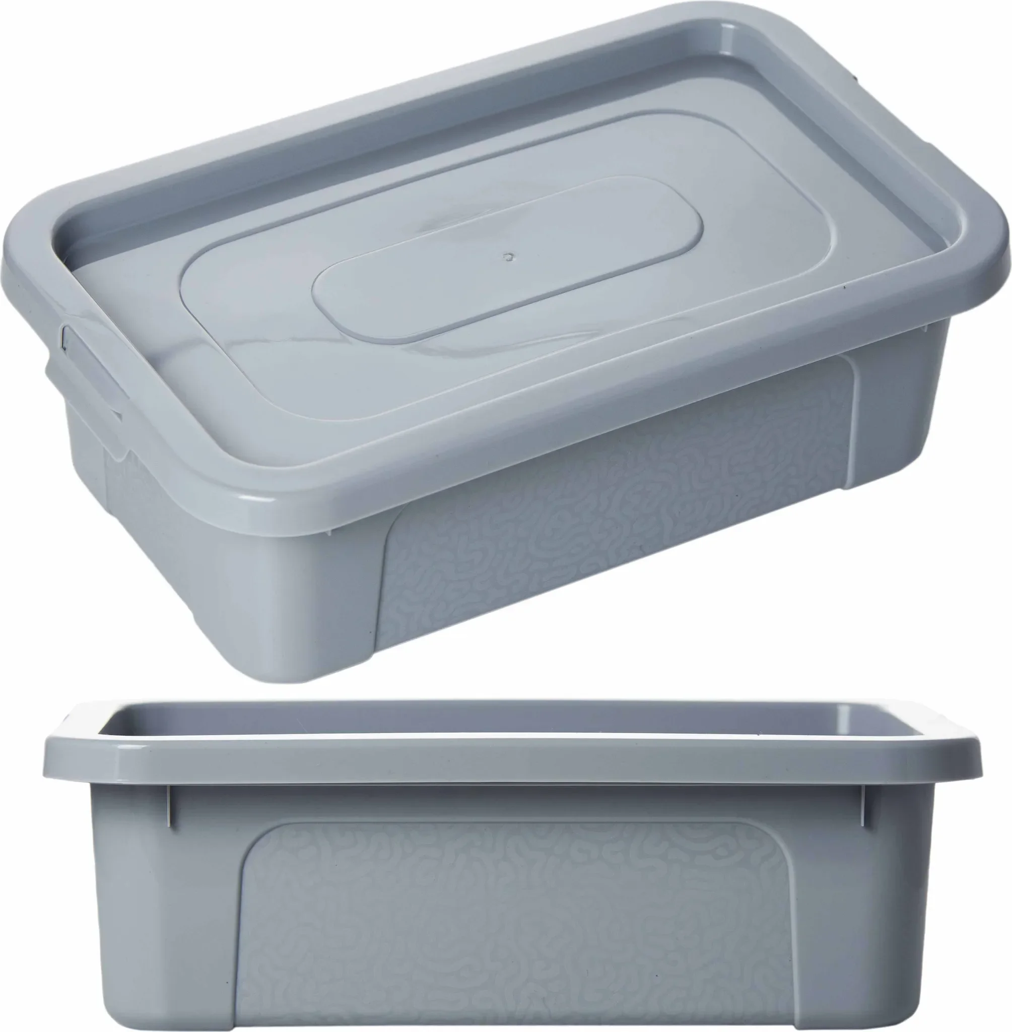 Aufbewahrungsbox Mit Deckel Kunststoffbehälter Container 33x20x10 cm 4,5 L Grau