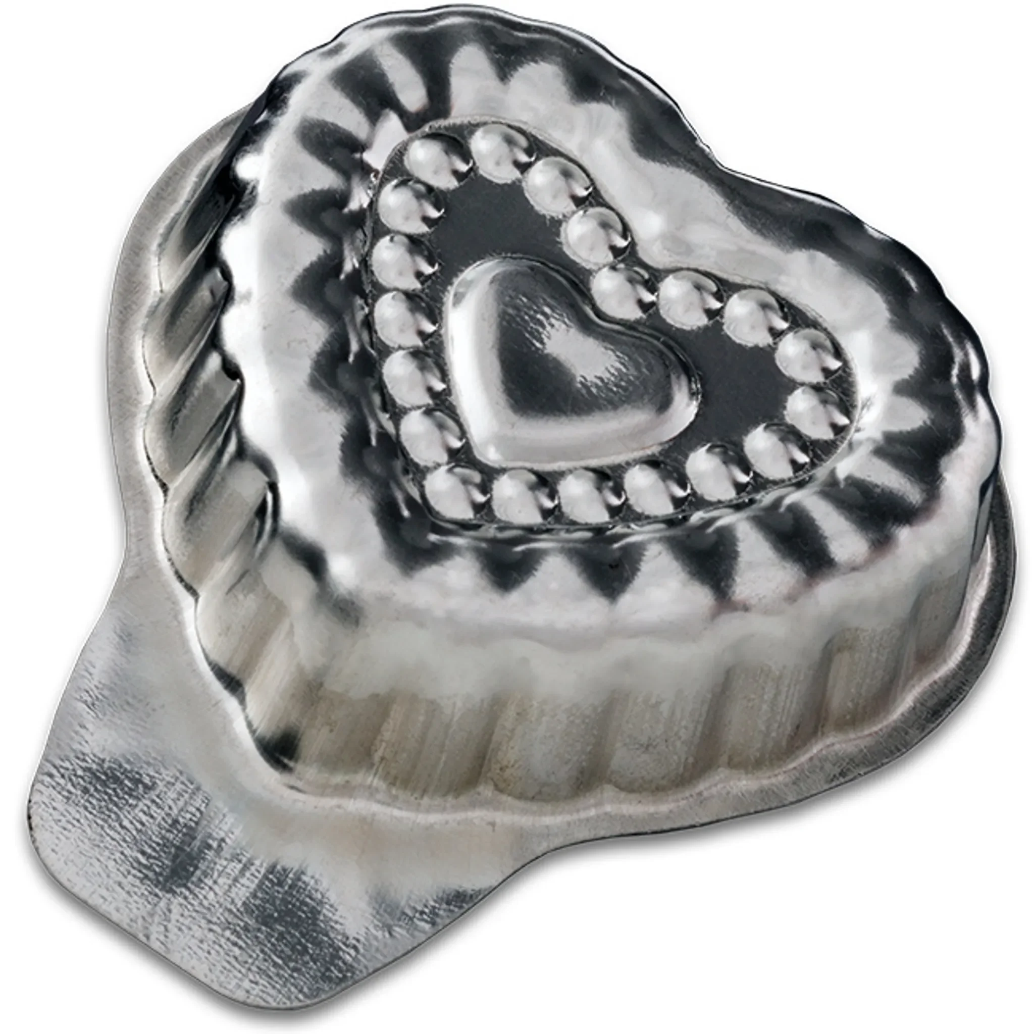Herzförmige Backformen aus Weißblech – 20 Stück, ca. 40 × 35 mm