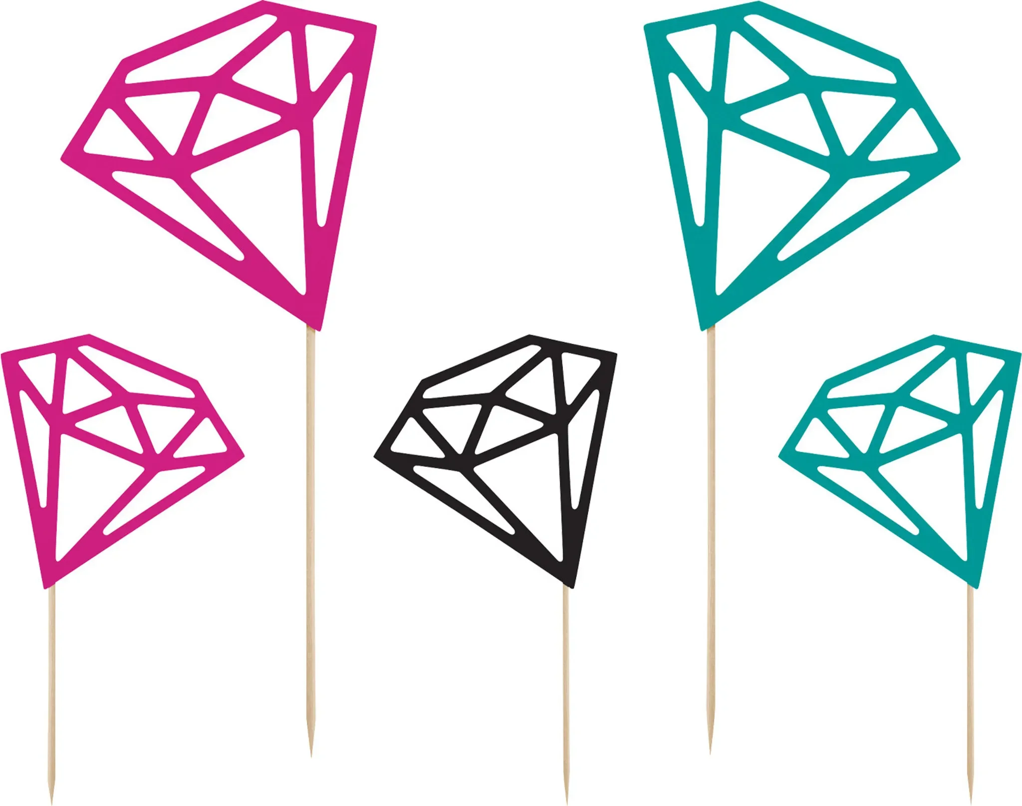 Cake Topper Set „Diamanten“ – 5-teilig