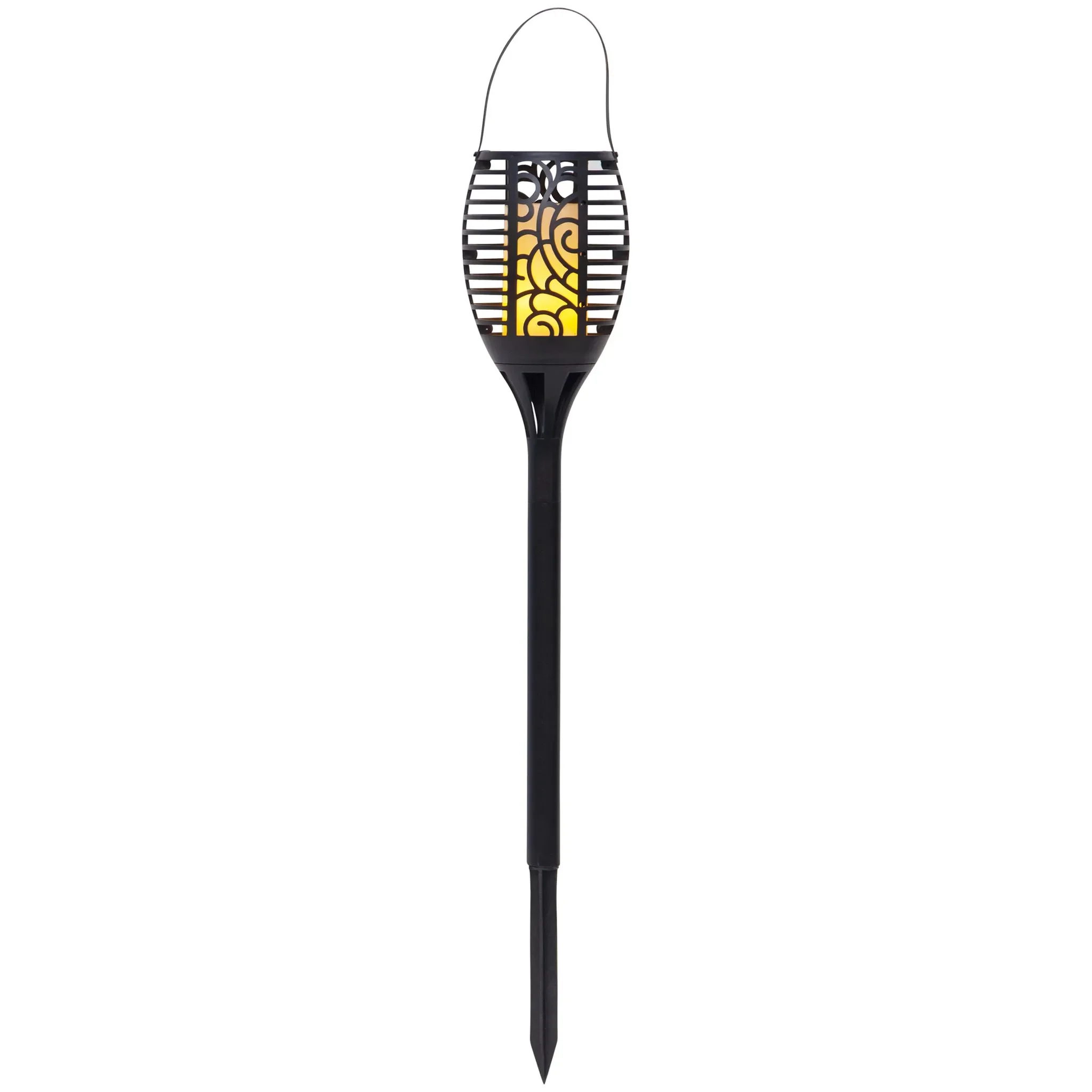 LED Solar-Fackel „Flame“ 3-in-1, schwarz, 25 LEDs, Flammeneffekt, 42 cm, IP44